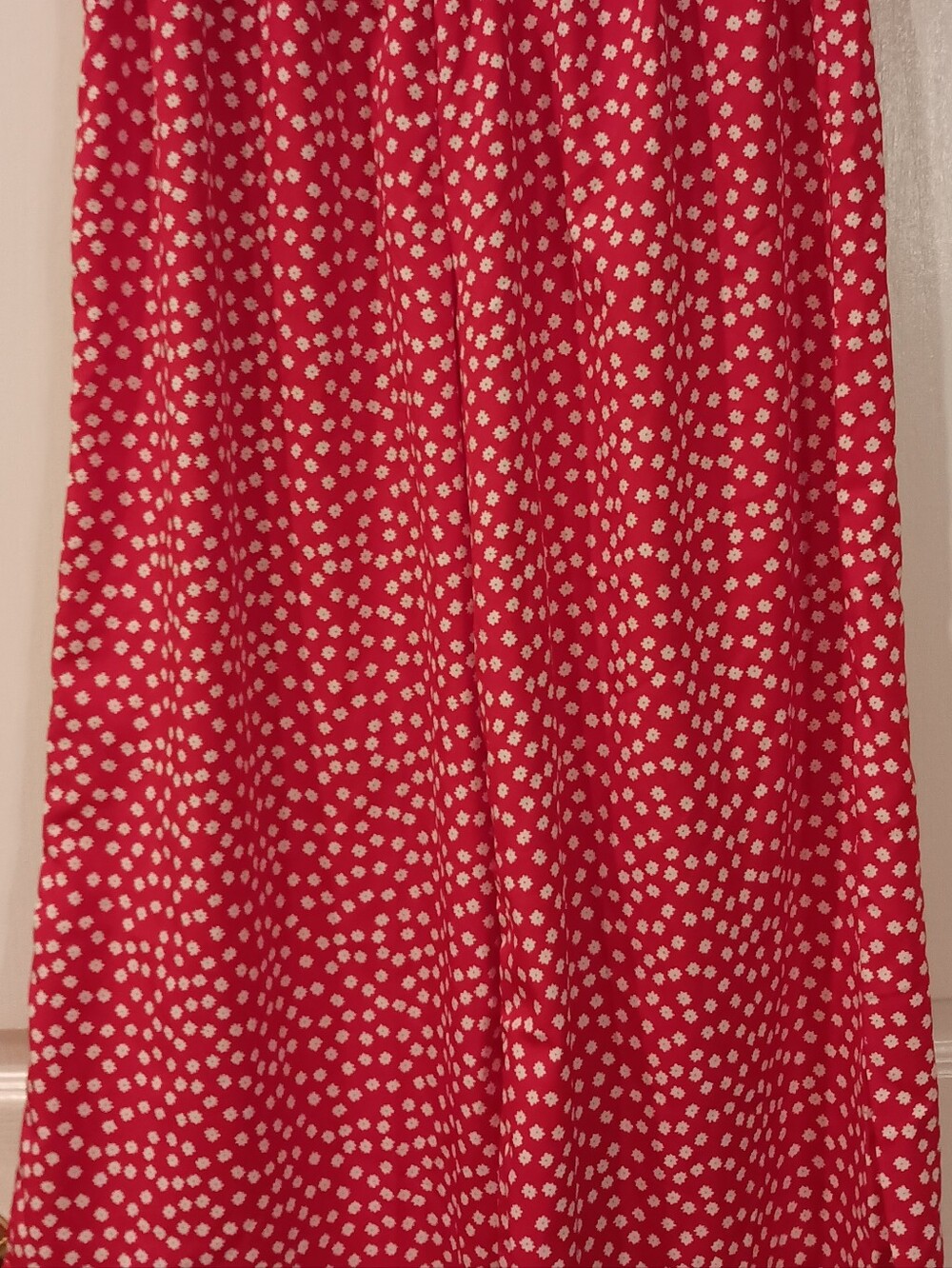 Women’s Red Polka Dot Maxi Loose Fit Pants with Smocked Waist